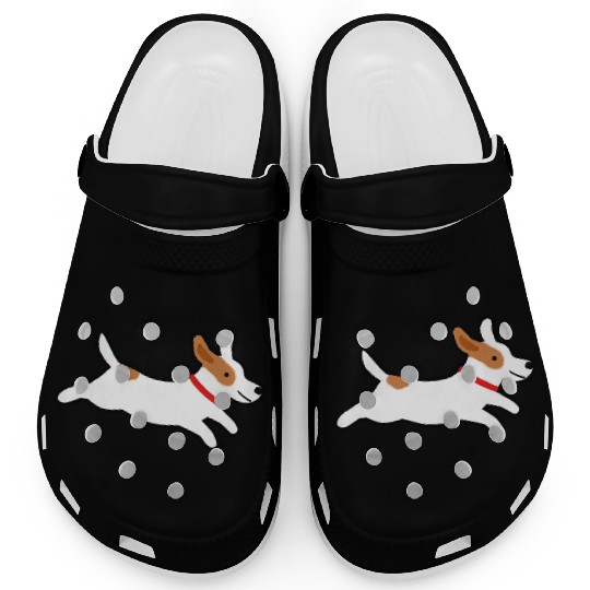 Cute Jack Russell Terrier Running Dog Clogs
