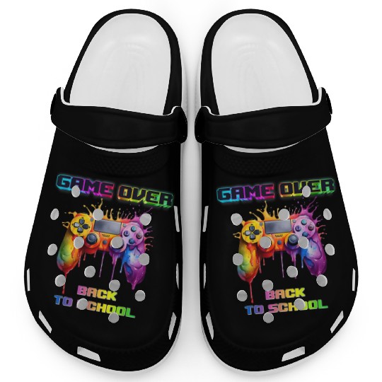 Game Over Back To School First Day School Gaming Clogs