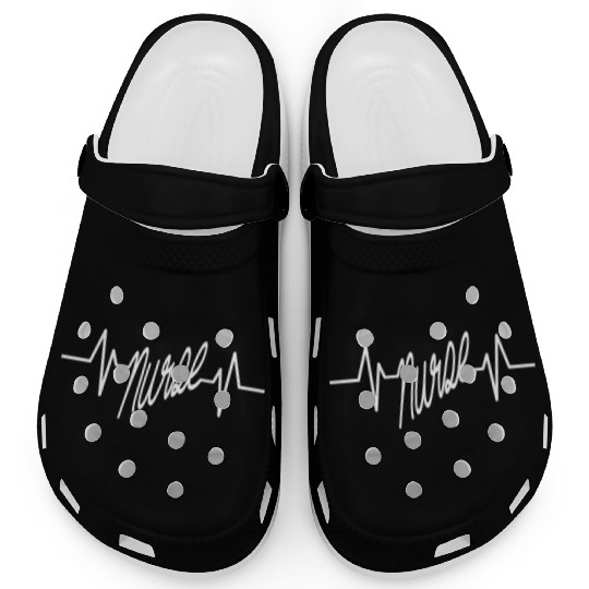 Nurse Heartbeat design Clogs