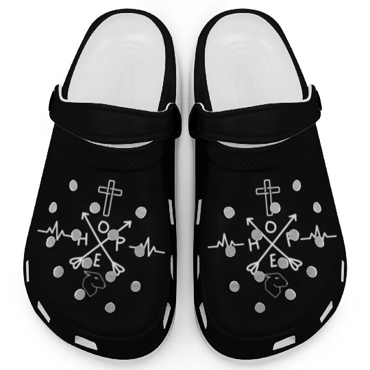 Heartbeat Hope Cross Lamb Christian Symbol Clogs