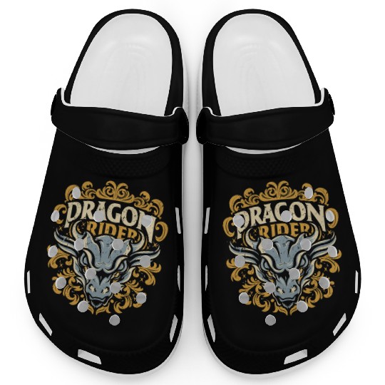 Dragon Rider - Epic Typography Design Clogs