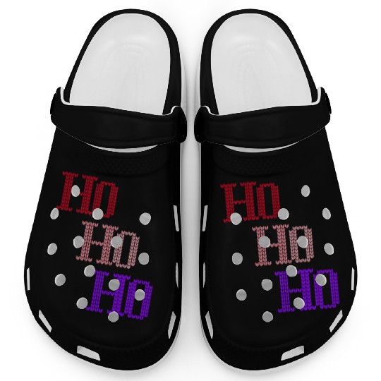 HO HO HO MERRY CHRISTMAS KNITTED STYLE Clogs