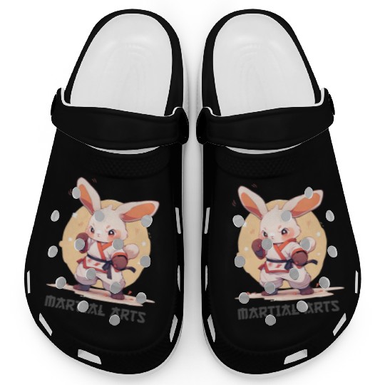 Funny Martial Arts Bunny Rabbit MMA Kawaii Clogs