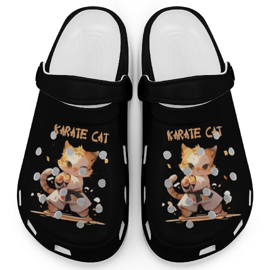Funny Karate Cat MMA Kawaii Martial Arts Clogs