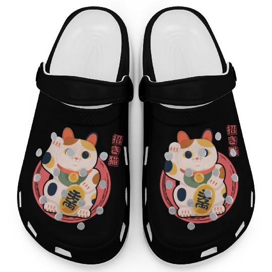 Japanese Maneki Neko Kawaii Clogs