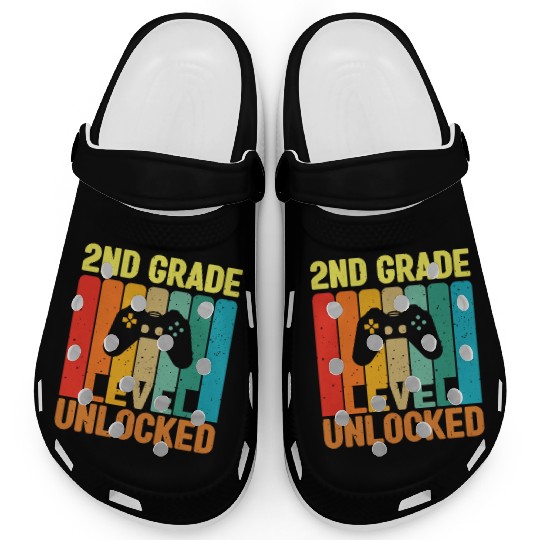 2nd Grade Level Unlocked Video Game Back to School Clogs