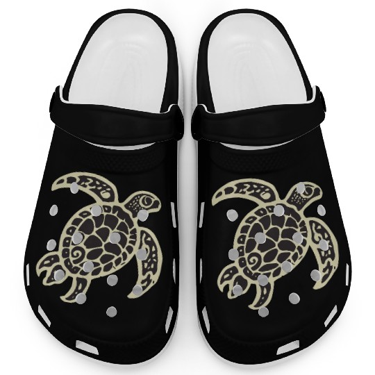 Sea Turtle Design 2 Color Vector Clogs