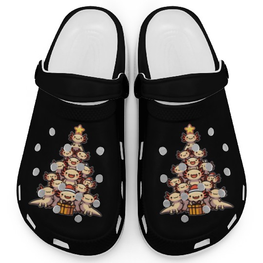 Axolotl Christmas Tree Merry Christmas Clogs