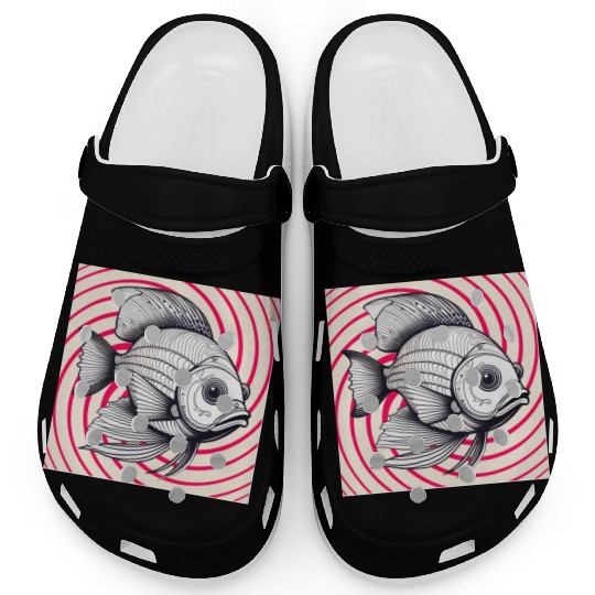 red striped fish Clogs