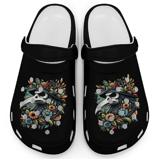 Spooky Halloween Horror Plague Doctor Black Death Clogs