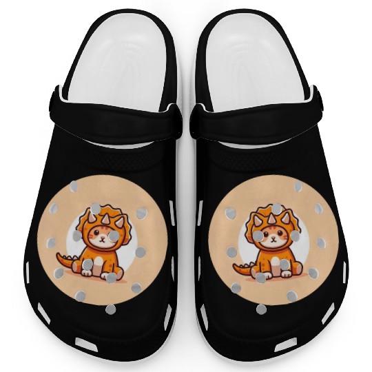 Cat in Stegosaurus Costume Clogs