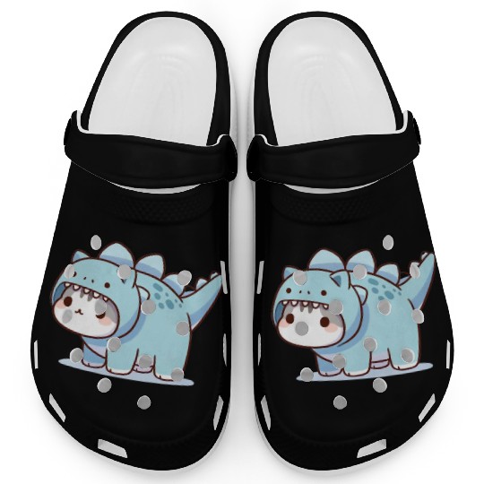 Cat in Stegosaurus Costume Clogs