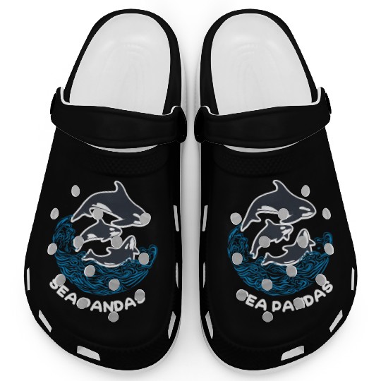 Sea Panda Orca Wild Panda Bamboo Clogs