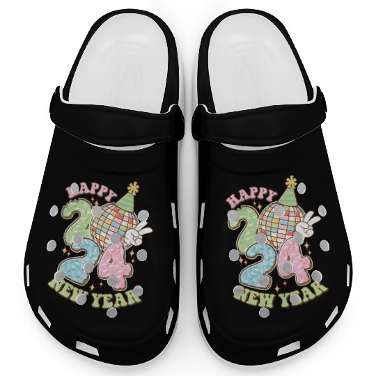 Happy New Year 2024 disco ball party Clogs
