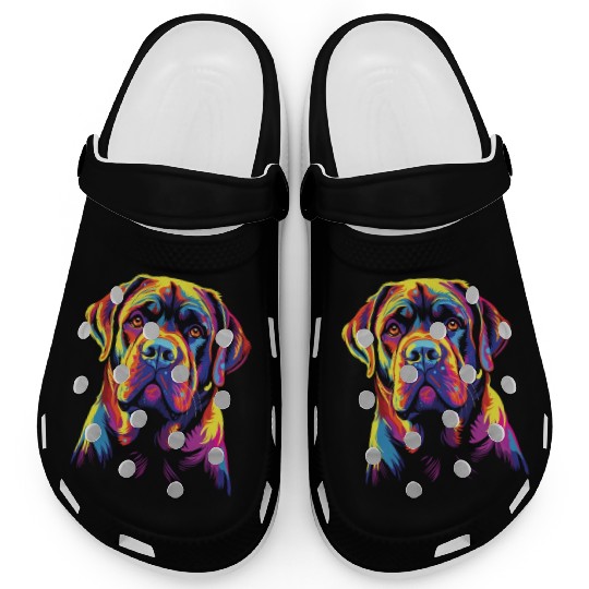 Watercolor Colorful Mastiff Clogs