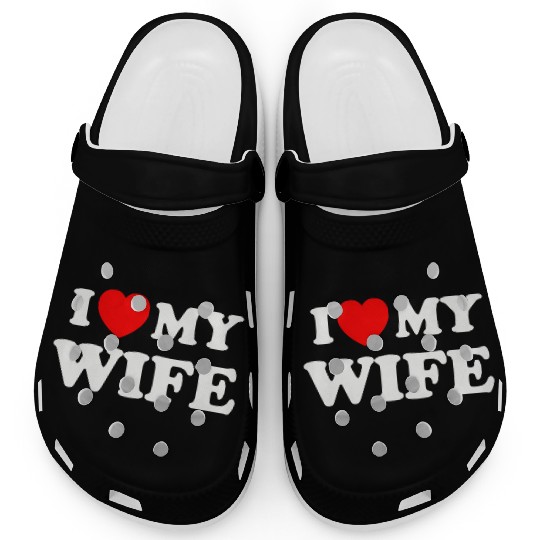I love (heart) my wife Clogs