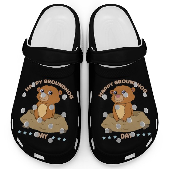 Happy Groundhog Day Cute Kawaii Groundhog Clogs