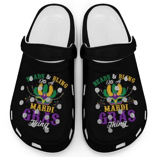 Beads & Bling It's A Mardi Gras Thing Party Carniv Clogs