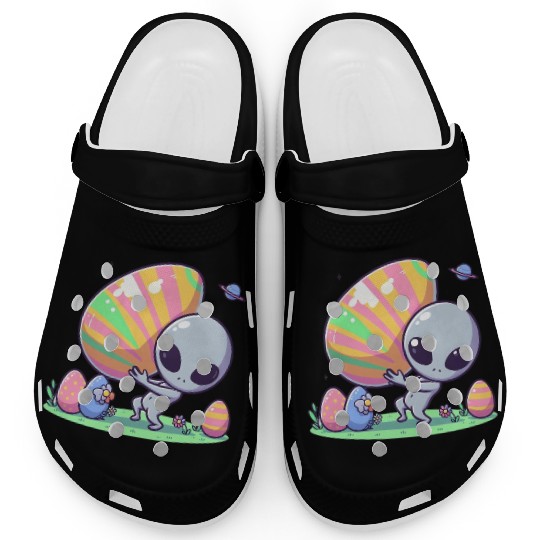 Alien with huge easter egg Clogs