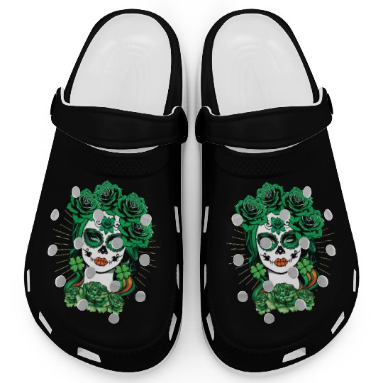 St Patrick's Day Dia De Los Muertos La Calavera Clogs