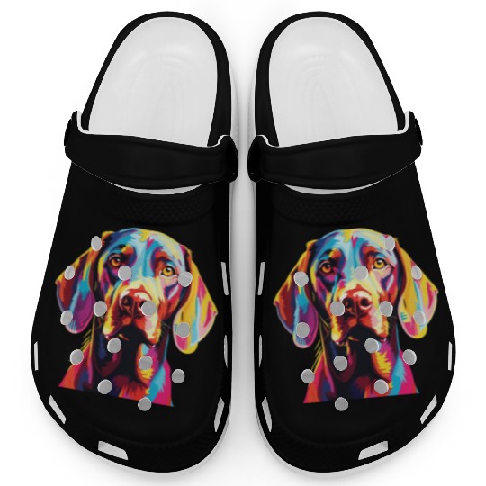 Watercolor Colorful Vizsla Clogs