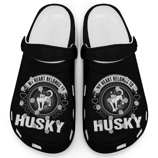 My Heart Belongs To Husky Dog Clogs