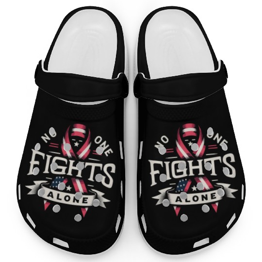 No One Fights Alone US Family Veteran Awareness Clogs