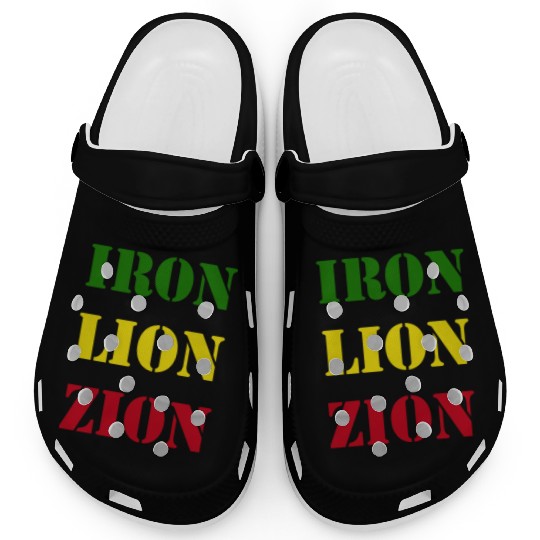 Iron Lion Zion, Jamaican Rasta Colors, Reggae Clogs