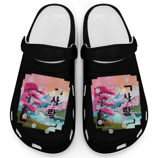 Japan Landscape With Cherry BlossomTree (Vintage) Clogs