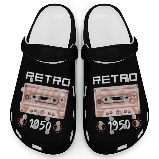 Retro Tape Music Nostalgia Vintage 1950 Clogs