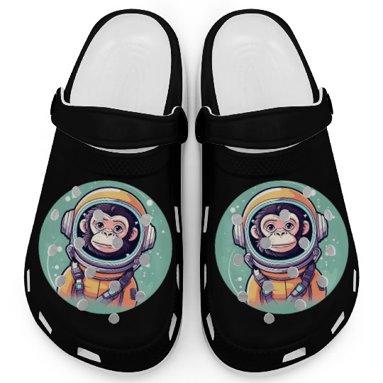 Monkey Ape Astronaut Illustration Clogs