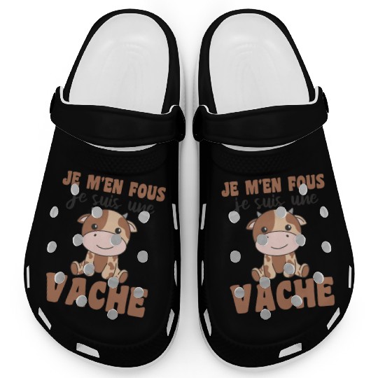 Je M'en Fous Je Suis Une Vache - Sweet Cow Clogs
