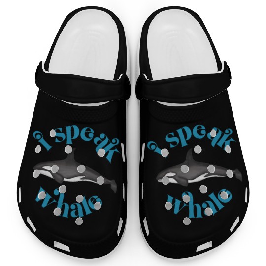 Cute I Speak Whale Orca Killer Whale Retro Style Clogs