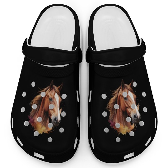 Horse Photo realism body head Clogs