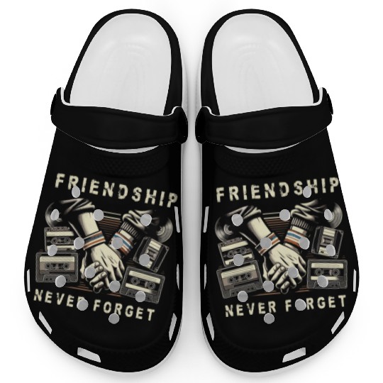 Friendship Never Forget Old School Nostalgia Tape Clogs