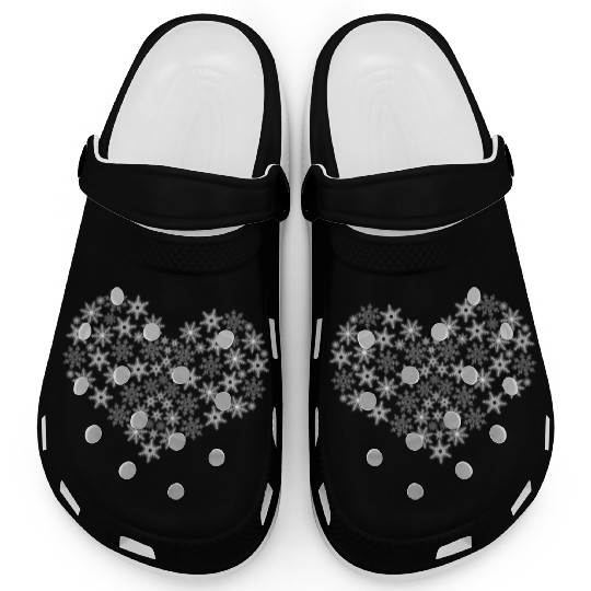 Snow Heart Snowflake Snowflakes Clogs