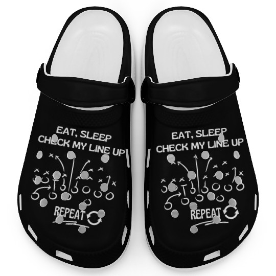 Eat Sleep Check my Lineup Repeat Fantasy Football Clogs