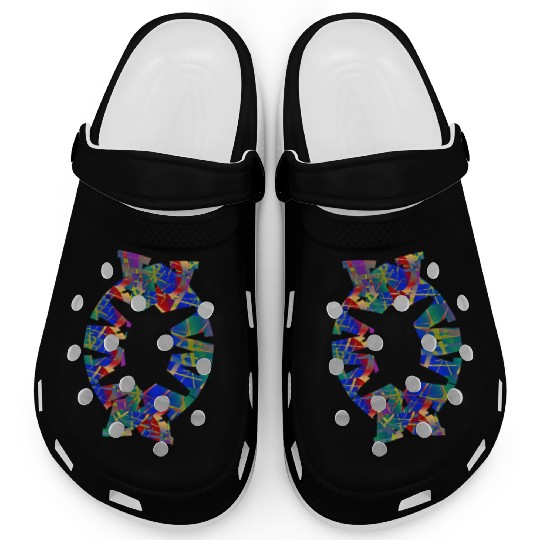 English-W alphabet black font letters Clogs