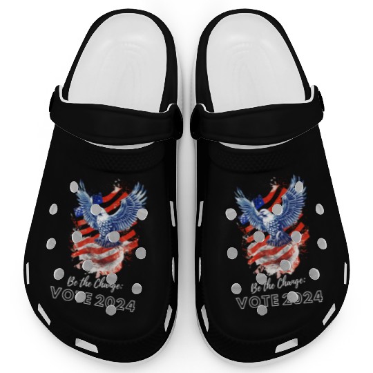Be the Change: Vote 2024! - Eagle & Flag Design Clogs