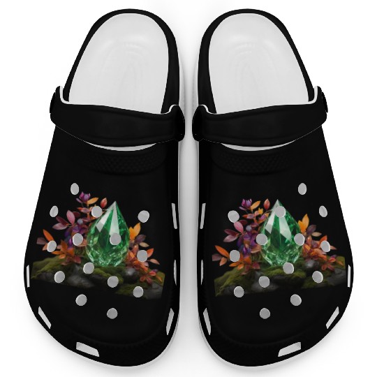 green crystal Clogs
