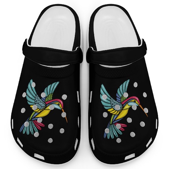 Colourful Hummingbird, Sweet and Elegant Style Clogs