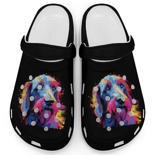 Watercolor Colorful Irish wolfhound Clogs