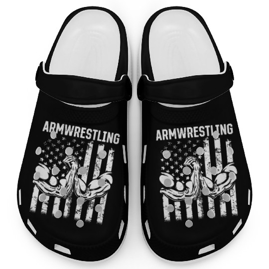 Arm Wrestler Arm Wrestling Armwrestling US Flag Clogs