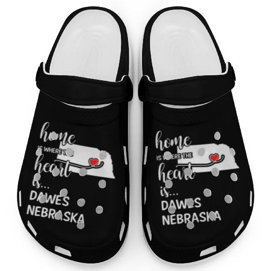 Dawes County Nebraska Is Where My Heart Is Gift Clogs