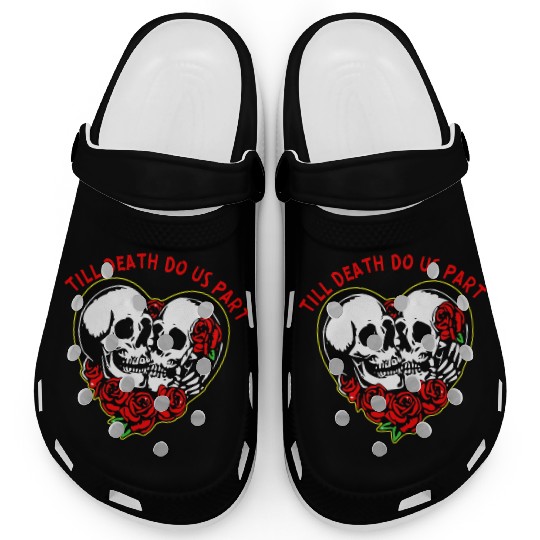 Heart Skulls Till Death Do Us Part © WhiteTigerLLC Clogs