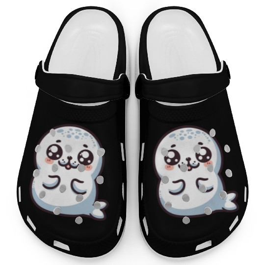 Playful Seal Cartoon Clogs