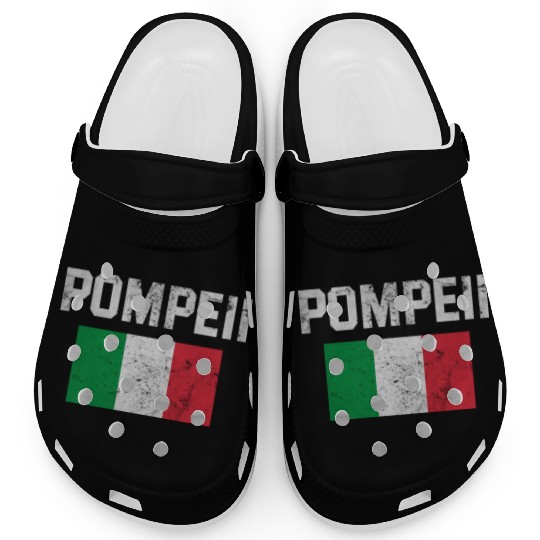 Pompeii Flag Italy Geology Clogs