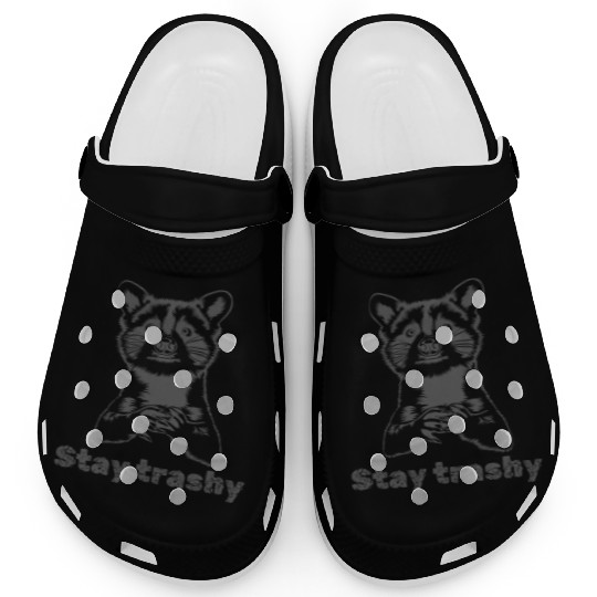 Funny Stay Trashy Possum Raccoon Vintage Street Clogs