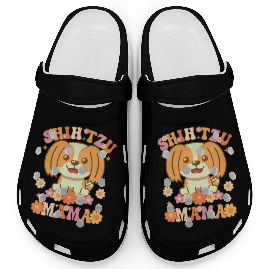 Groovy Shih Tzu Mom Female Dog Lover Clogs