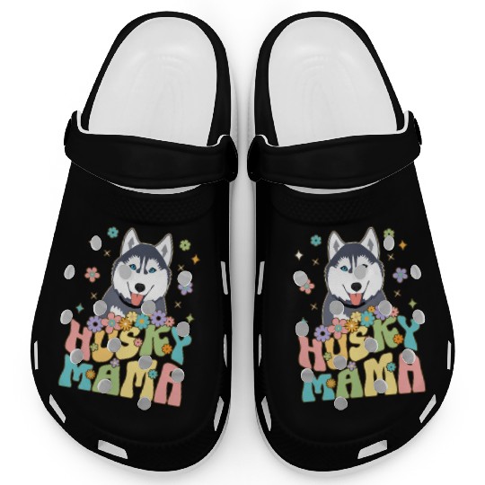 Groovy Siberian Husky Mom Female Dog Lover Clogs